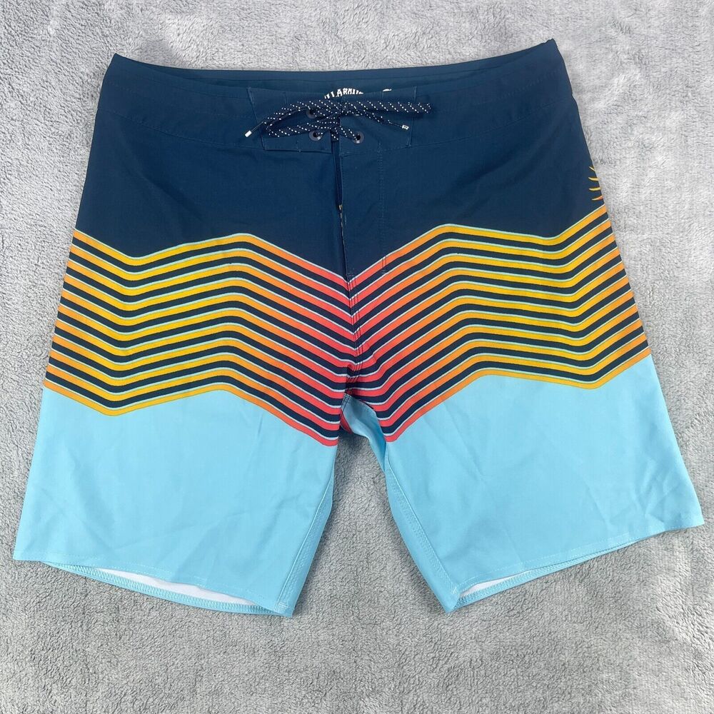 Billabong Board Shorts Men 31 Blue T-Street Airlite Recycler Sunset Stripe Surf